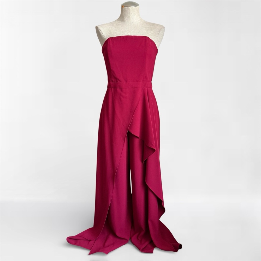Alice and Olivia Latonya Ruffled Strapless Jumpsuit Size 8